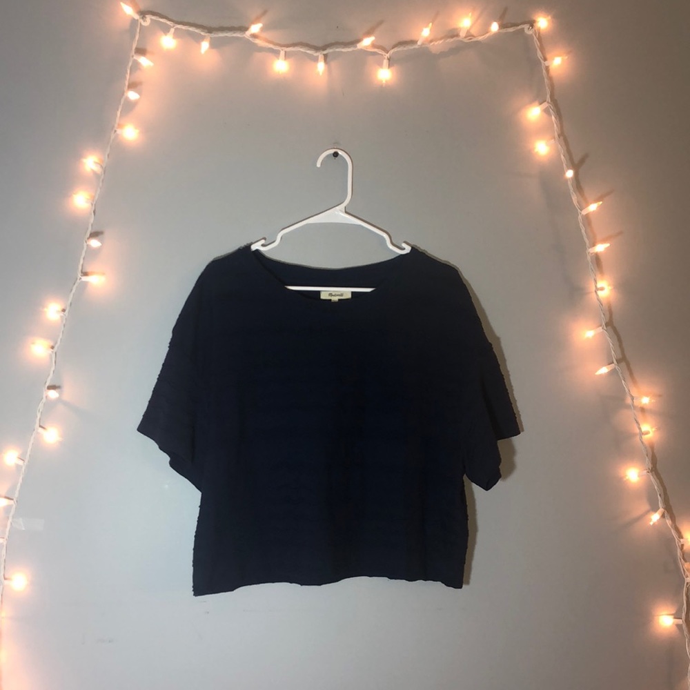 madewell navy crop top